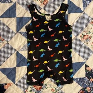 SHEIN Unisex Baby Toddler Black Romper w/ Colorful Dinosaurs - Gently Used